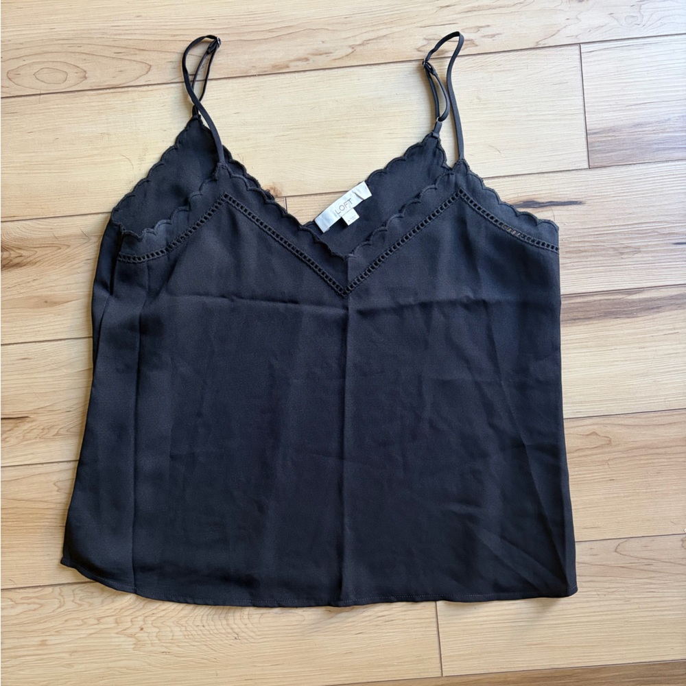 LOFT Charcoal Sleeveless Blouse